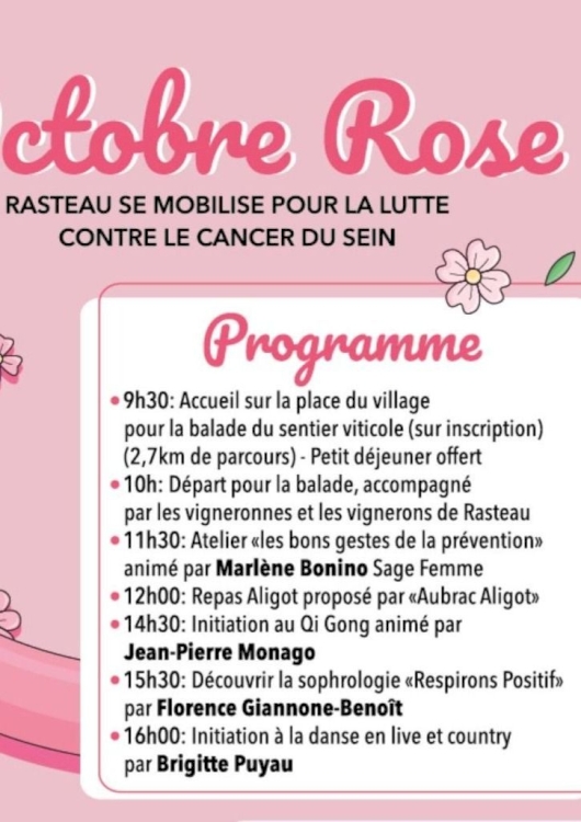 Rasteau soutient Octobre Rose